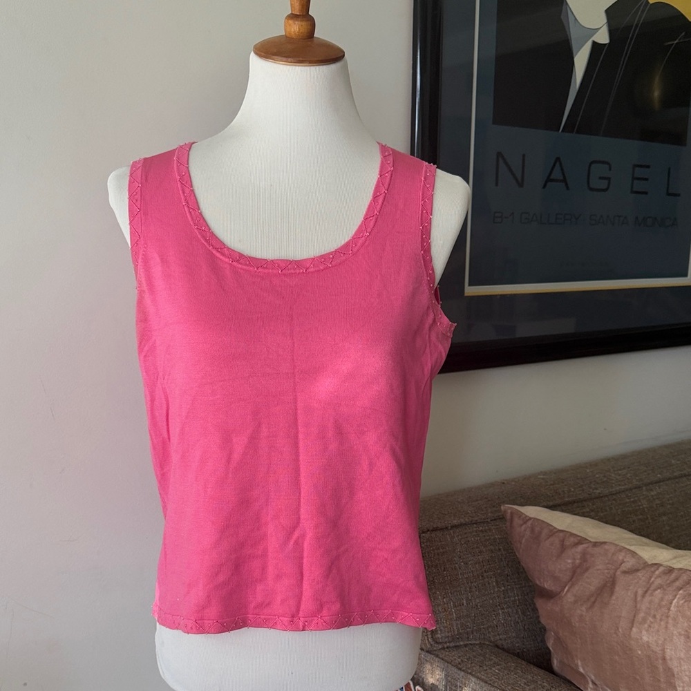 Oscar de la Renta Pink Sleeveless Top